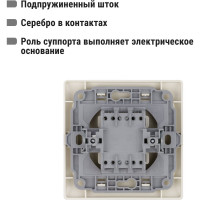 Выключатель слоновая кость 1 клавишный TDM ELECTRIC 10А, серия "Ильмень" SQ1823-0101