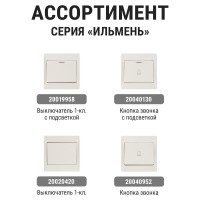 Выключатель слоновая кость 2 клавишный TDM ELECTRIC 10А, серия "Ильмень" SQ1823-0102
