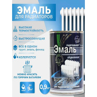 Краска для радиаторов отопления Радугамалер белая, термостойкая, акриловая, полуглянцевая, 0.9 кг 4650001276872