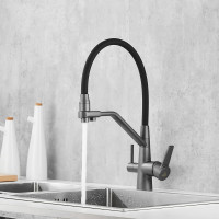 Смеситель для кухни ROSE с подключением к фильтру питьевой воды, темно-серый R558Y