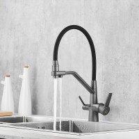 Смеситель для кухни ROSE с подключением к фильтру питьевой воды, темно-серый R558Y