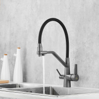 Смеситель для кухни ROSE с подключением к фильтру питьевой воды, темно-серый R558Y