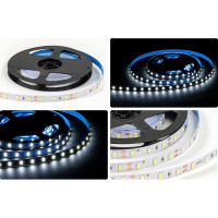 Светодиодная лента OGM 12в, 9,6вт/м, smd5630, 60д/м, ip20, 1200лм/м, подложка 10мм, 5м, 6500к. / LSE-290