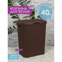 Корзина для белья Violet Ротанг 40 л коричневый 184001