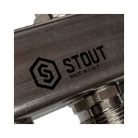 Коллектор из нержавеющей стали для радиаторной разводки STOUT 6 выходов SMS 0923 000006
