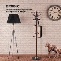 Вешалка стойка BRABIX CR-282 металл/мрамор, 1,8 м, на диске диам. 38 см, 6 крючков+4 доп, коричн 601745
