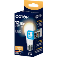 Светодиодная лампа ФОТОН LED A60 12Вт E27 3000K теплый свет 22805
