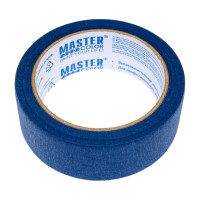 Малярная бумажная лента MASTER COLOR синяя, термостойкость до 100C, 36 мм х 25 м 30-6113