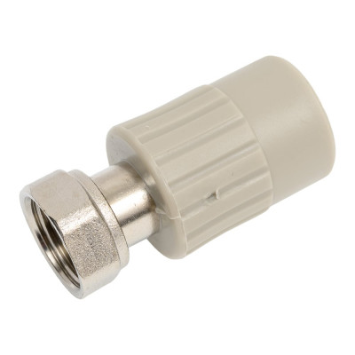 Муфта RTP с накидной гайкой на металлическом штуцере, внутренняя резьба, D20х1/2 мм, серая 15914