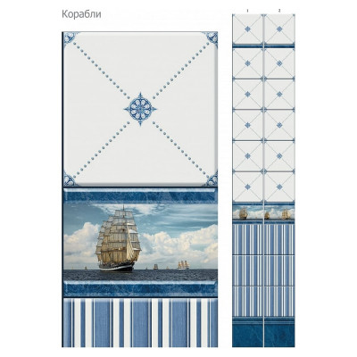 Панель ПВХ КронаПласт Unique корабли, 2 шт. 00-00023643