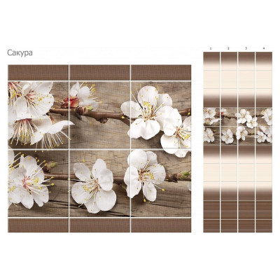 Панель ПВХ КронаПласт Unique сакура, 4 шт. 00-00035646