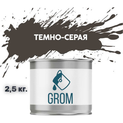 Эмаль Grom пф-115 алкидная глянцевая темно-серая 2,5 кг. 70166