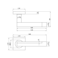 Ручка DOORLOCK DL Звездная линия Pulsar M206 SCB/OC матированный/полированный хром A=35-55 мм 73560