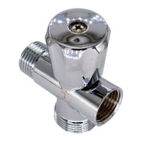 Трехпроходной вентиль СТМ 1/2х1/2х3/4", ш/ш/г, маховик, хром CV301234