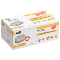 Светильник IEK НПП/НПБ, 1202, овал, решетка, 100Вт, IP54, ИЭК, белый LNPP0-1202-1-100-K01