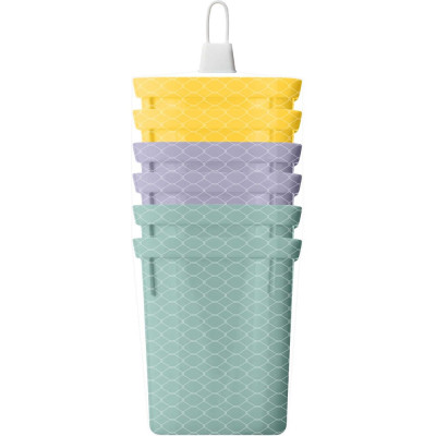 Набор многоразовых горшочков для рассады со съемным дном INGREEN 6x400мл, микс 248523