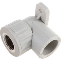 Угольник комбинированный с креплением, внутренняя резьба VALFEX PP-R серый, 25 мм х1/2" 10120025Г 127-0484