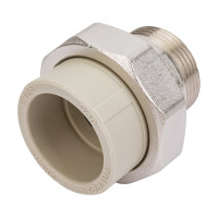 Муфта комбинированная разъемная с наружной резьбой VALFEX PP-R серая, 40 мм х1 1/4" 10156032Г 127-0350