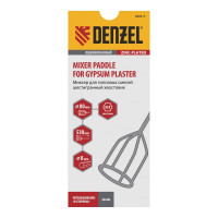 Миксер оцинкованный для гипсовых смесей (80х530 мм; шестигранный хвостовик 8 мм) DENZEL 848417