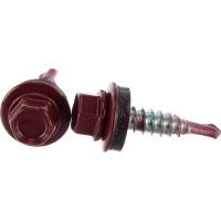 Кровельный саморез Госкреп 5.5х25 мм, RAL 3005, красное вино, 60 шт., пластиковый контейнер, 280 мл 2-0018320