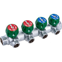 Регулирующий коллектор STOUT 3/4, 4 отвода 1/2, плоское уплотнение SMB-6849-341204 RG008UJF00344S