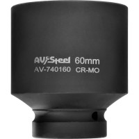 Головка ударная шестигранная удлиненная (60 мм; 1DR) AV Steel AV-740160
