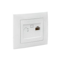 1-местная компьютерная розетка EKF Валенсия, RJ-45 белая PROxima EWK01-035-10