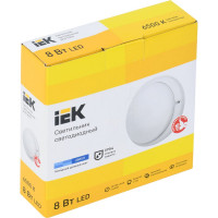 Светильник IEK LED ДПО 4005 8вт IP54 6500K круг белый LDPO0-4005-8-6500-K01