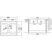 Мойка UKINOX Стандарт STM800.600 20--6C 3C-