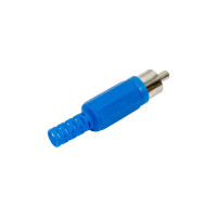 Разъем RCA штекер Pro Legend пластик на кабель, синий, PL2147