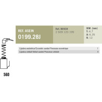 Комплект графитовых щеток 2 шт аналог BOSCH OEM 2609120199 Asein 0199.28J