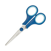 Ножницы Attache 140 мм с пластиковыми прорезиненными ручками синего цвета 1286380