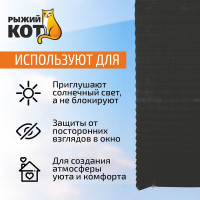 Самоклеящиеся шторы-плиссе Рыжий кот Skandi, размер 60x180 см, цвет черный 105046