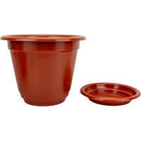 Кашпо с поддоном Осколпласт 460 мм, терракотовое 460-09
