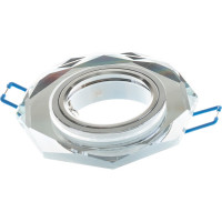 Светильник Ecola MR16 DL1652 GU5.3 Glass Стекло 8-угольник с прямыми гранями Хром / Хром 25x90 /кd74/ FC1652EFF