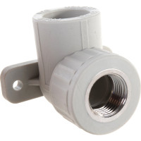 Угольник комбинированный с креплением, внутренняя резьба VALFEX PP-R серый, 25 мм х1/2" 10120025Г 127-0484