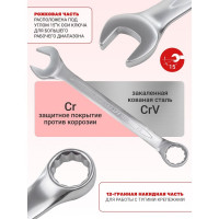 Набор комбинированных ключей Forcekraft 25 пр, на полотне FK-5261P(29935)
