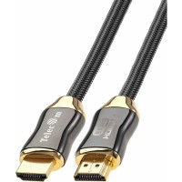 Кабель Telecom, HDMI 19M/M, ver. 2.1, 8K 60 Hz 2m металлические разъемы, нейлоновая оплетка TCG300-2M
