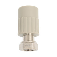 Муфта RTP с накидной гайкой на металлическом штуцере, внутренняя резьба, D20х1/2 мм, серая 15914