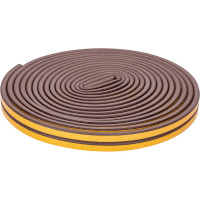 Уплотнительная самоклеящаяся лента РемоКолор вспененный EPDM каучук, D-профиль, коричневая, 9x6 мм, 10 м 50-3-211