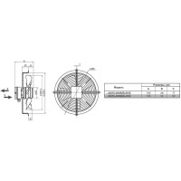 Осевой вентилятор с защитной решеткой Ventart AXG4E-200S-E5Z 4687202616077