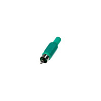 Разъем RCA штекер Pro Legend пластик на кабель, зеленый, PL2148