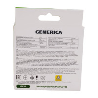 Светодиодная лампа GENERICA T80 таблетка 8Вт 230В 6500К GX53 LL-T80-08-230-65-GX53-G