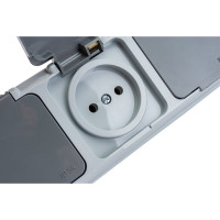 3-местная розетка Bylectrica ОУ IP54, серия ПРАЛЕСКА АКВА, серый, РА16-0131(03)