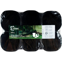 Набор горшков для выращивания рассады INGREEN Smart Solution с поддоном, 6x400мл, черный 35006035ЧР 216958