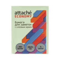 Стикеры Attache 38x51 мм 8 цветов 1 блок, 400 листов 1408002