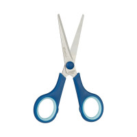 Ножницы Attache 140 мм с пластиковыми прорезиненными ручками синего цвета 1286380