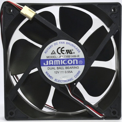 JAMICON вентилятор JF1238B1HM 120х120х38 12В с разъемом 3 конт.TKP2510-3, тахометр С00035670
