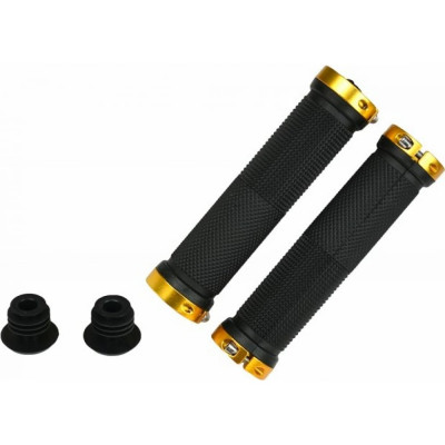 JOY KIE Грипсы MTB,VDG1001,135мм,с 2 грипстопами, под шестигранник,черно-золотые H000014317