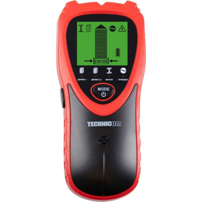 TECHNICOM Электронный детектор дерева, металла и электропроводки, 1х9В, 25-60мм глубина обнаружения TC-ED101MW